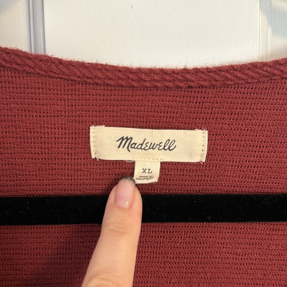 Madewell Cotton Autumn Texture and Thread Dress Size XL Dusty Burgundy - Picture 4 of 11